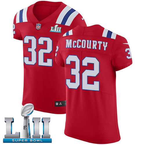Nike Patriots #32 Devin McCourty Red Alternate Super Bowl LII Men's Stitched NFL Vapor Untouchable Elite Jersey